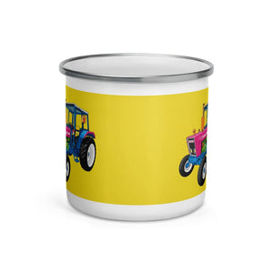 Furrow & Fields Ford 4600 Pop Art (Pink) | Enamel Mug Quality Farmers Merch
