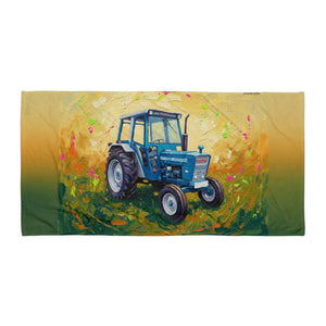 Furrow & Fields Ford 4600 Splash Art | Beach Towel Quality Farmers Merch