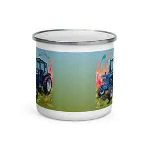 Furrow & Fields Ford 4600 Splash Art (Sky) | Enamel Mug Quality Farmers Merch