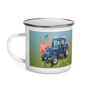 Furrow & Fields Ford 4600 Splash Art (Sky) | Enamel Mug Quality Farmers Merch