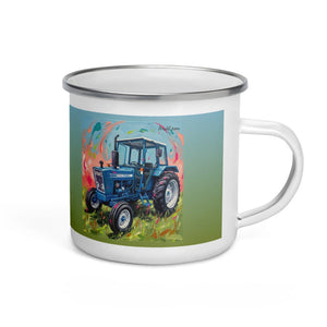 Furrow & Fields Ford 4600 Splash Art (Sky) | Enamel Mug Quality Farmers Merch