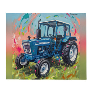 Furrow & Fields Ford 4600 Splash Art (Sky) | Throw Blanket Quality Farmers Merch