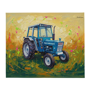 Furrow & Fields Ford 4600 Splash Art | Throw Blanket Quality Farmers Merch
