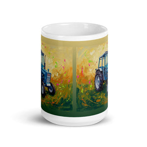 Furrow & Fields Ford 4600 Splash Art | White Glossy Mug Quality Farmers Merch