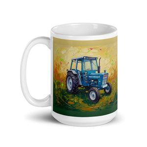 Furrow & Fields Ford 4600 Splash Art | White Glossy Mug Quality Farmers Merch