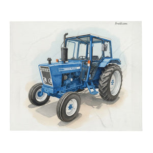 Furrow & Fields Ford 4600 Watercolor (Side) | Throw Blanket Quality Farmers Merch