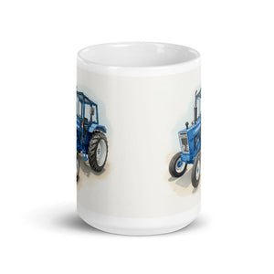 Furrow & Fields Ford 4600 Watercolor (Side) | White Glossy Mug Quality Farmers Merch