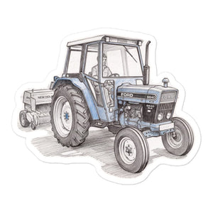 Furrow & Fields Ford 6640 SLE Pencil Sketch | Bubble-free stickers Quality Farmers Merch