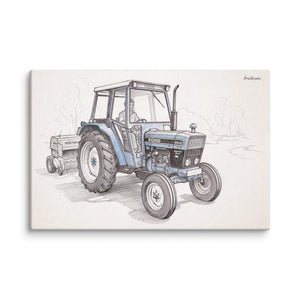 Furrow & Fields Ford 6640 SLE Pencil Sketch | Canvas Quality Farmers Merch