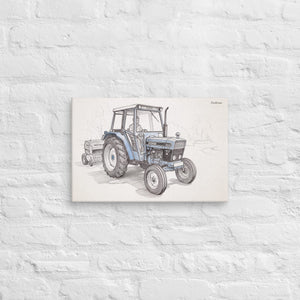 Furrow & Fields Ford 6640 SLE Pencil Sketch | Canvas Quality Farmers Merch