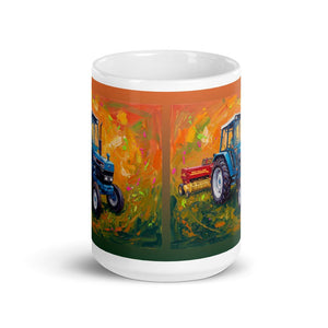 Furrow & Fields Ford 6640 SLE Splash Art | White Glossy Mug Quality Farmers Merch