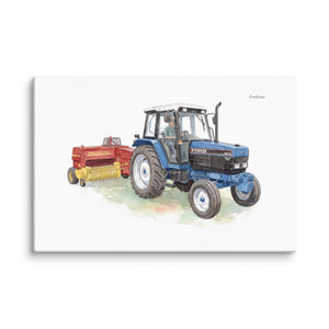 Furrow & Fields Ford 6640 SLE Watercolor | Canvas Quality Farmers Merch
