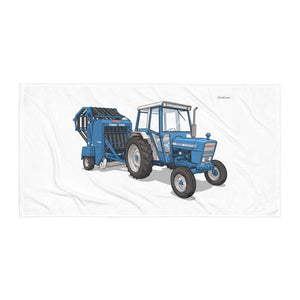 Furrow & Fields Ford 7600 Illustration | Beach Towel Quality Farmers Merch