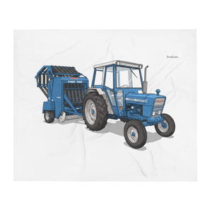 Furrow & Fields Ford 7600 Illustration | Throw Blanket Quality Farmers Merch