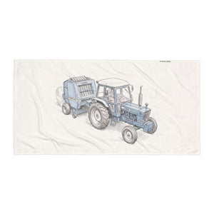 Furrow & Fields Ford 7600 Pencil Sketch | Beach Towel Quality Farmers Merch