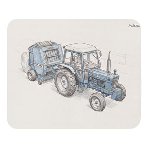 Furrow & Fields Ford 7600 Pencil Sketch | Mouse Mat Quality Farmers Merch