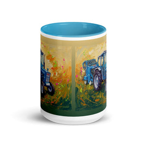 Furrow & Fields Ford 7600 Splash Art | 15 oz Mug with Color Inside Quality Farmers Merch