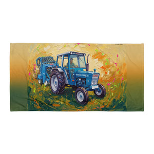 Furrow & Fields Ford 7600 Splash Art | Beach Towel Quality Farmers Merch
