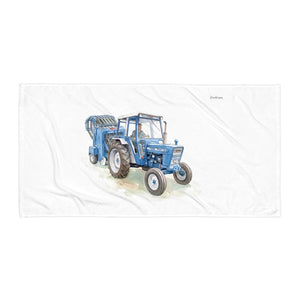 Furrow & Fields Ford 7600 Watercolor | Beach Towel Quality Farmers Merch