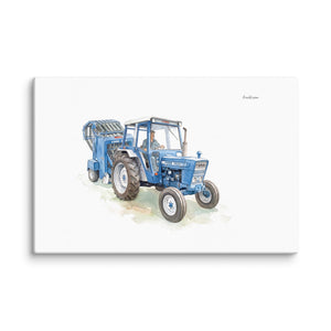 Furrow & Fields Ford 7600 Watercolor | Canvas Quality Farmers Merch