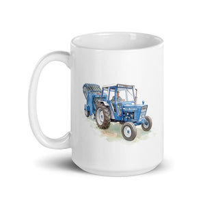 Furrow & Fields Ford 7600 Watercolor | White Glossy Mug Quality Farmers Merch