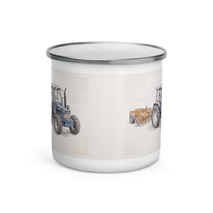 Furrow & Fields Ford 7810 Generation III Pencil Sketch | Enamel Mug Quality Farmers Merch