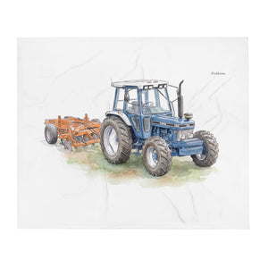Furrow & Fields Ford 7810 Generation III Watercolor | Throw Blanket Quality Farmers Merch