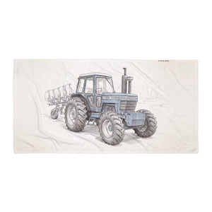 Furrow & Fields Ford 9700 Pencil Sketch | Beach Towel Quality Farmers Merch