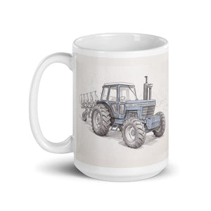 Furrow & Fields Ford 9700 Pencil Sketch | White Glossy Mug Quality Farmers Merch