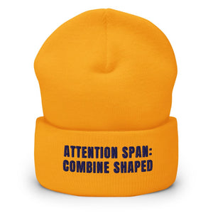 Furrow & Fields Gold Attention Span: Combine Shaped | Cuffed Beanie Quality Farmers Merch