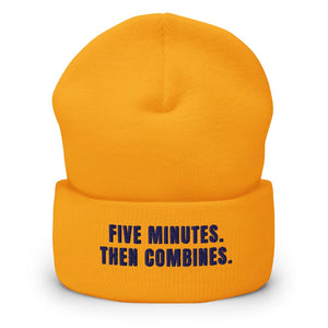 Furrow & Fields Gold Five Minutes. Then Combines. | Cuffed Beanie Quality Farmers Merch