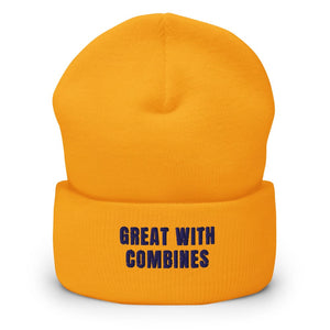Furrow & Fields Gold Great with Combines | Cuffed Beanie Quality Farmers Merch