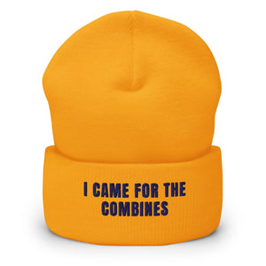 Furrow & Fields Gold I Came for the Combines | Cuffed Beanie Quality Farmers Merch