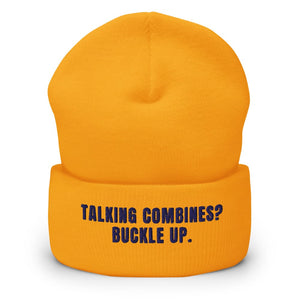 Furrow & Fields Gold Talking Combines? Buckle Up. | Cuffed Beanie Quality Farmers Merch