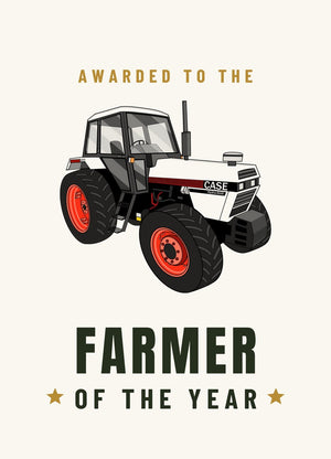 Furrow & Fields Greeting Card Farmer of the Year 1985 Case 1594 Hydra-Shift | Greeting Card Quality Farmers Merch