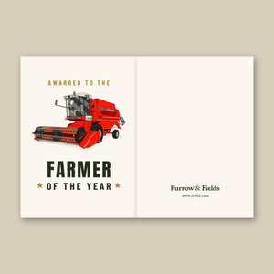 Furrow & Fields Greeting Card Farmer of the Year 1994 Massey Ferguson 32 Combine Harvester | Greeting Card Quality Farmers Merch