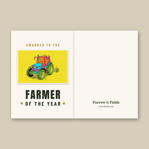 Furrow & Fields Greeting Card Farmer of the Year Case IH 4240 XL Pro Pop Art | Greeting Card Quality Farmers Merch
