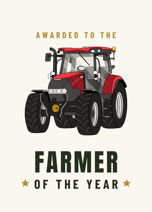 Furrow & Fields Greeting Card Farmer of the Year Case IH Maxxum 145 | Greeting Card Quality Farmers Merch