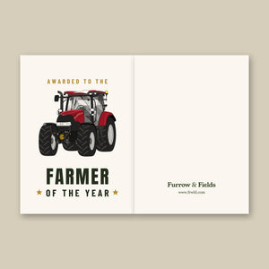 Furrow & Fields Greeting Card Farmer of the Year Case IH Maxxum 150 ActiveDrive 8 | Greeting Card Quality Farmers Merch