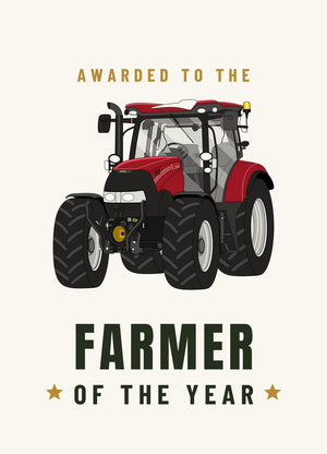 Furrow & Fields Greeting Card Farmer of the Year Case IH Maxxum 150 ActiveDrive 8 | Greeting Card Quality Farmers Merch