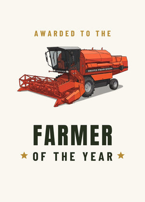 Furrow & Fields Greeting Card Farmer of the Year Deutz-Fahr M1320 | Greeting Card Quality Farmers Merch
