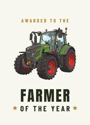 Furrow & Fields Greeting Card Farmer of the Year Fendt 516 Vario Cartoon | Greeting Card Quality Farmers Merch