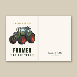 Furrow & Fields Greeting Card Farmer of the Year Fendt 728 Vario Cartoon | Greeting Card Quality Farmers Merch