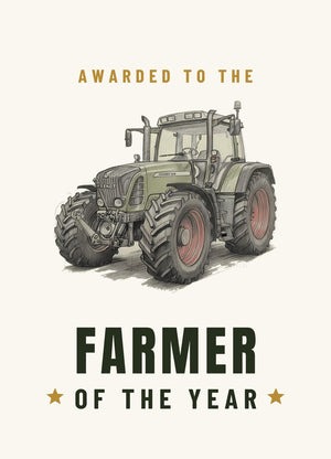 Furrow & Fields Greeting Card Farmer of the Year Fendt Favorit 818 Pencil Sketch | Greeting Card Quality Farmers Merch