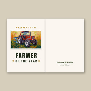 Furrow & Fields Greeting Card Farmer of the Year Fiat 1880 Splash Art | Greeting Card Quality Farmers Merch