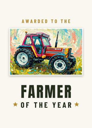 Furrow & Fields Greeting Card Farmer of the Year Fiat 90-90 DT Splash Art | Greeting Card Quality Farmers Merch