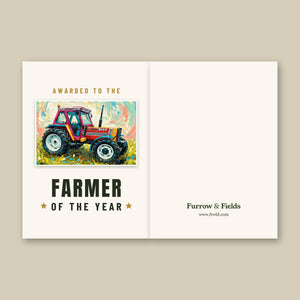 Furrow & Fields Greeting Card Farmer of the Year Fiat 90-90 DT Splash Art | Greeting Card Quality Farmers Merch