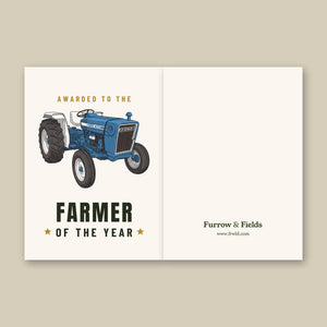 Furrow & Fields Greeting Card Farmer of the Year Ford 3600 Cartoon | Greeting Card Quality Farmers Merch
