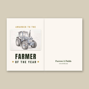 Furrow & Fields Greeting Card Farmer of the Year Ford 5610 Force II Pencil Sketch | Greeting Card Quality Farmers Merch