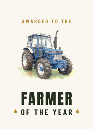 Furrow & Fields Greeting Card Farmer of the Year Ford 5610 Force II Watercolour | Greeting Card Quality Farmers Merch